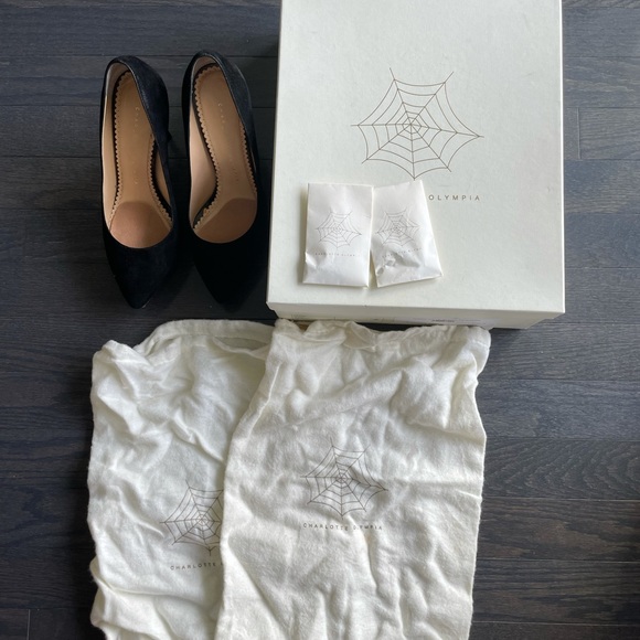 Charlotte Olympia Black Debbie Suede Pumps EU 36 - Picture 1 of 7